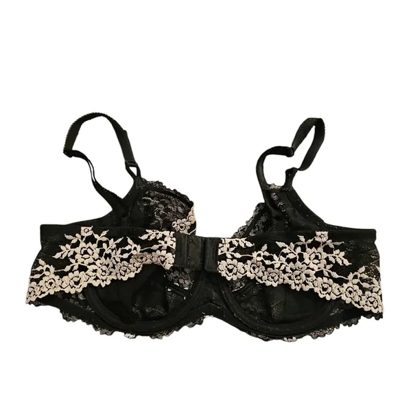 Wacoal Sz 38B Embrace Lace Underwire Bra Black White WL340 - Picture 5 of 6
